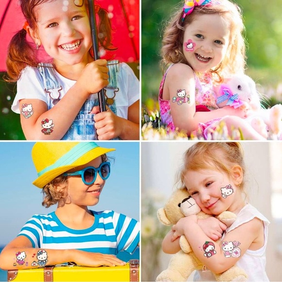 HELLO KITTY Tattoos Kawaii Coquette Girls Gift Pack Temporary Waterproof Tats 🎀 - Picture 9 of 10